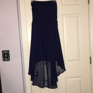 Navy lace formal dress